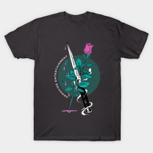 Rose and Dagger Design T-Shirt